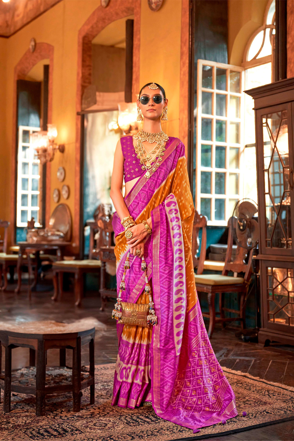Pure Viscose Silk Saree with Silk Blend Designer Print