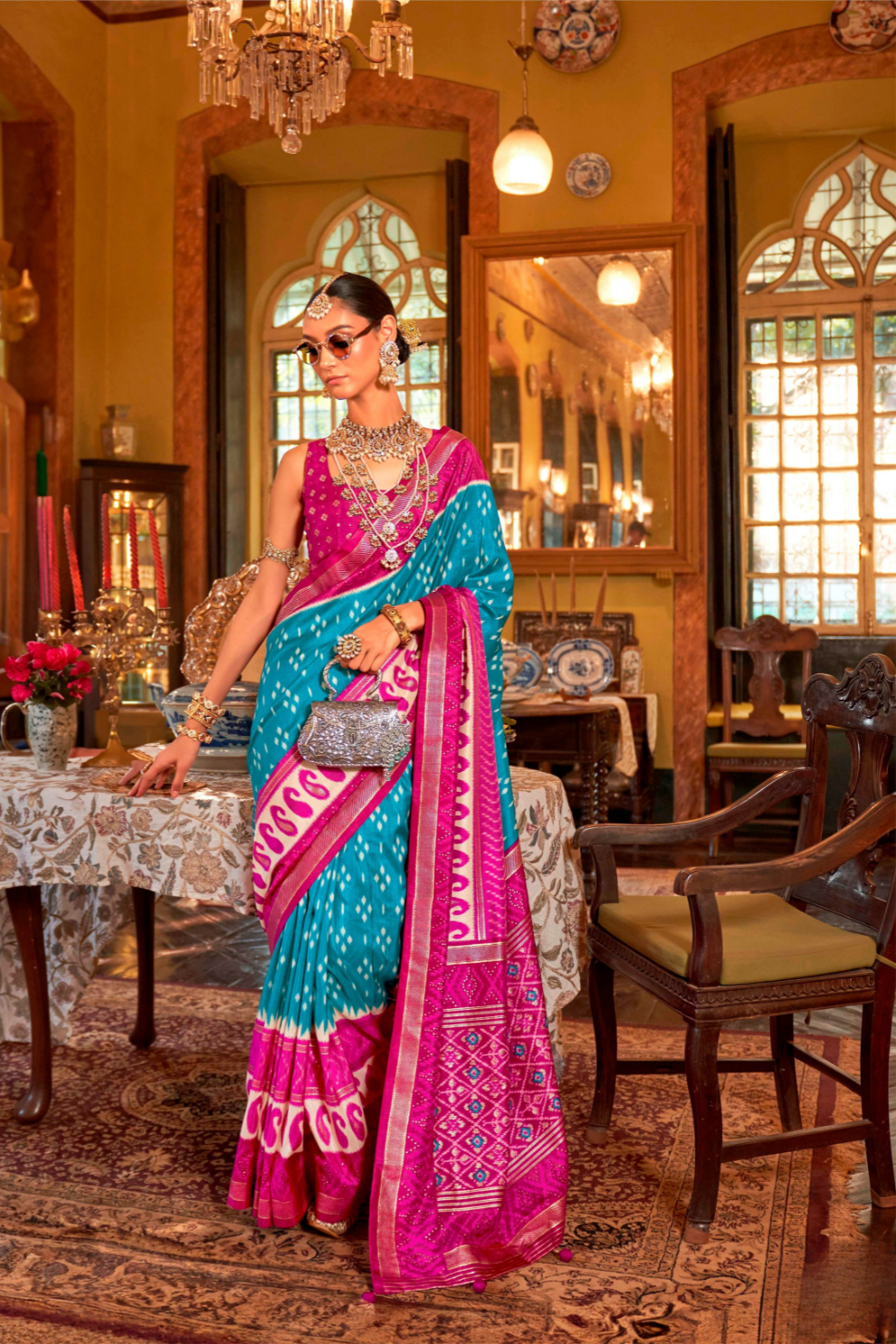 Pure Viscose Silk Saree with Silk Blend Designer Print