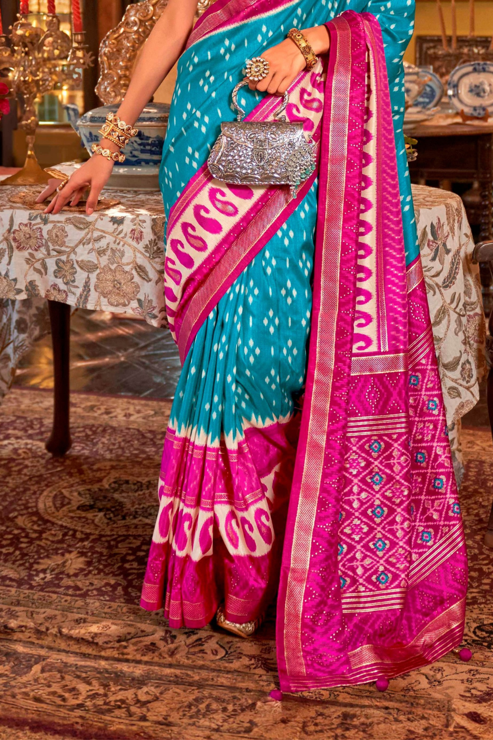 Pure Viscose Silk Saree with Silk Blend Designer Print