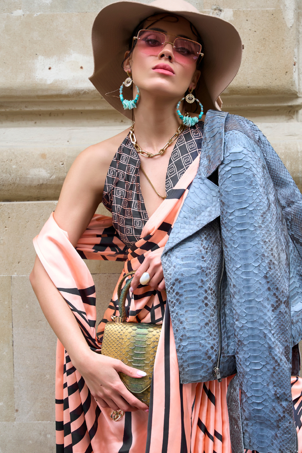 Japan Satin Printed Saree with Elegant Silken Drape Finish