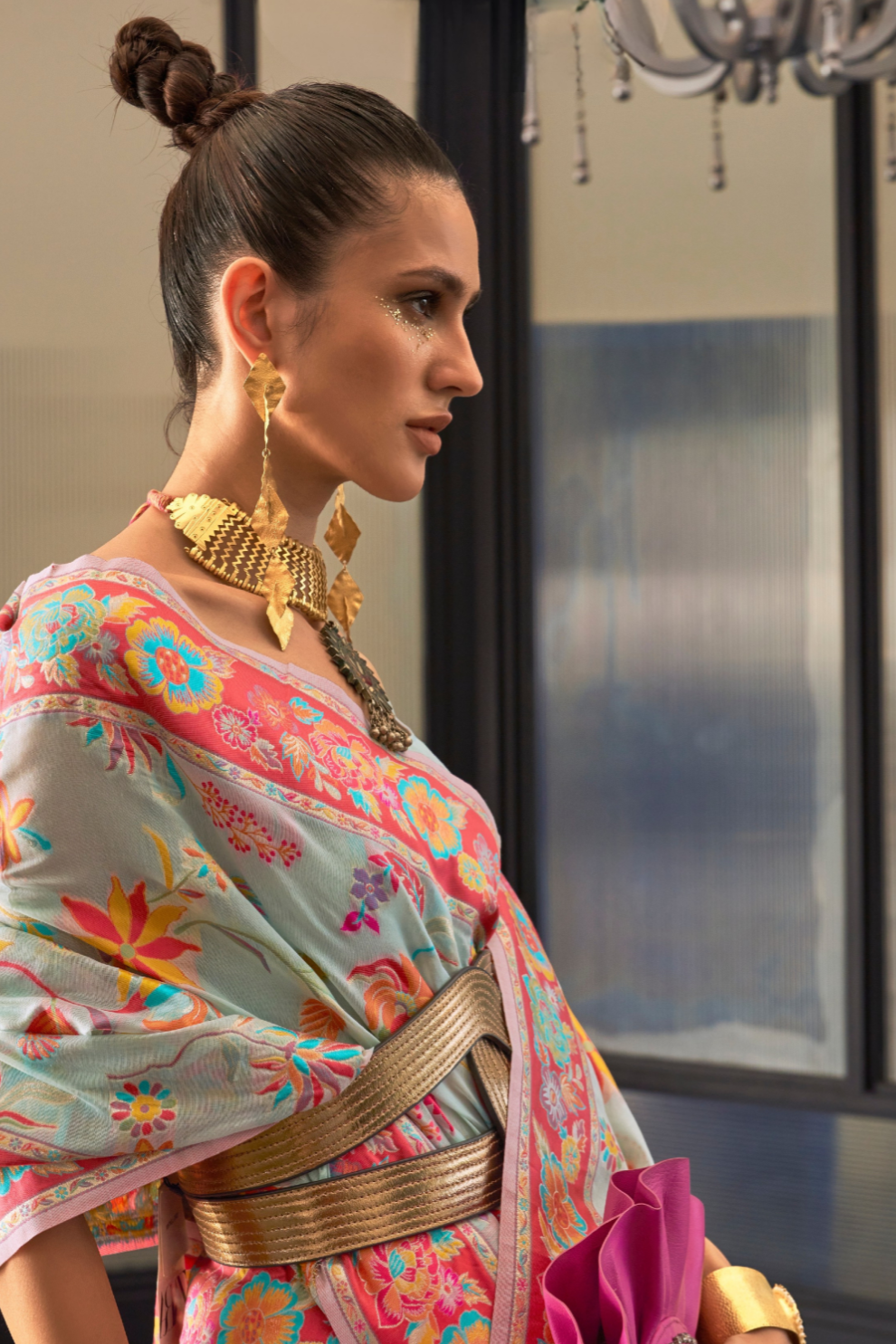 Kashmiri Modal Pashmina Silk Saree with Traditional Elegance