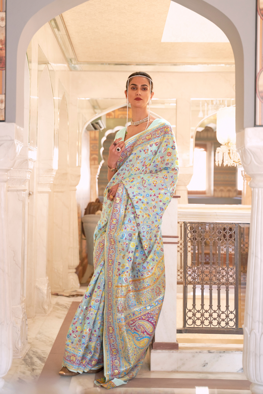 Premium Modal Silk Saree with Kashmiri Handloom Design