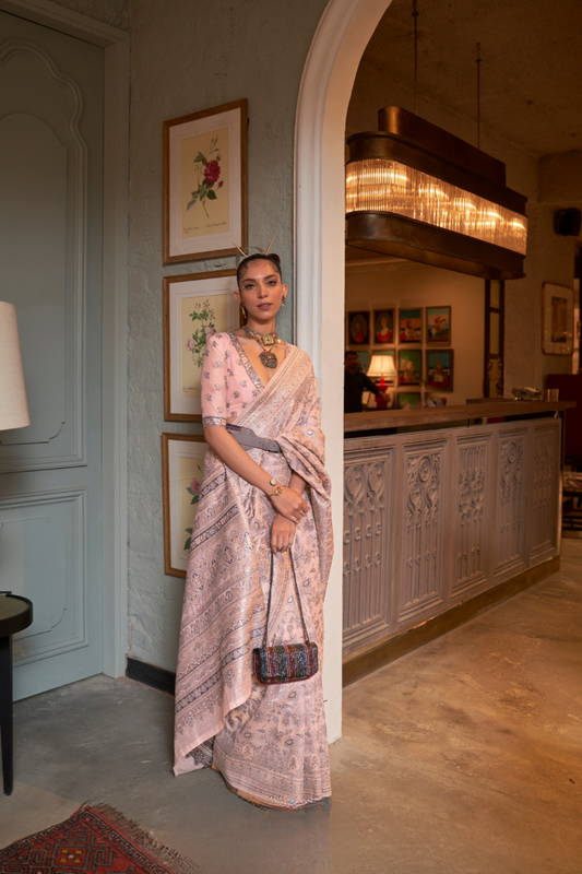 Kashmiri Woven Cotton Silk Designer Saree with Ethnic Charm