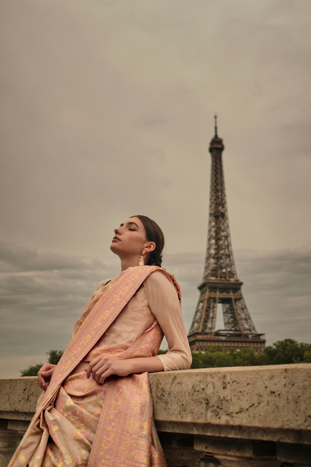 Kashmiri Organza Saree with Intricate Weaving Elegance
