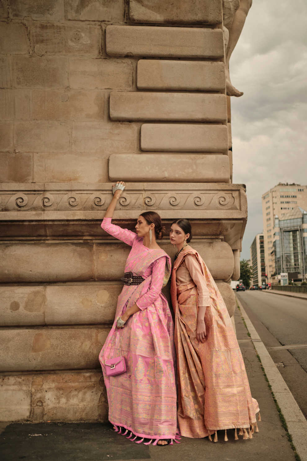 Lustrous Silk Satin Saree with Elegant Drape