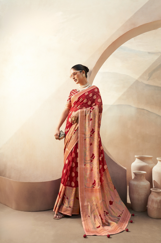 Georgette Saree with Artistic Burnout Butti for Occasions