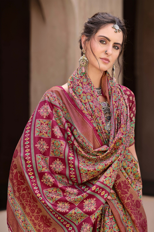 Mercerized New Sigma Silk Saree with Aqua Finish - LaVante Fashion