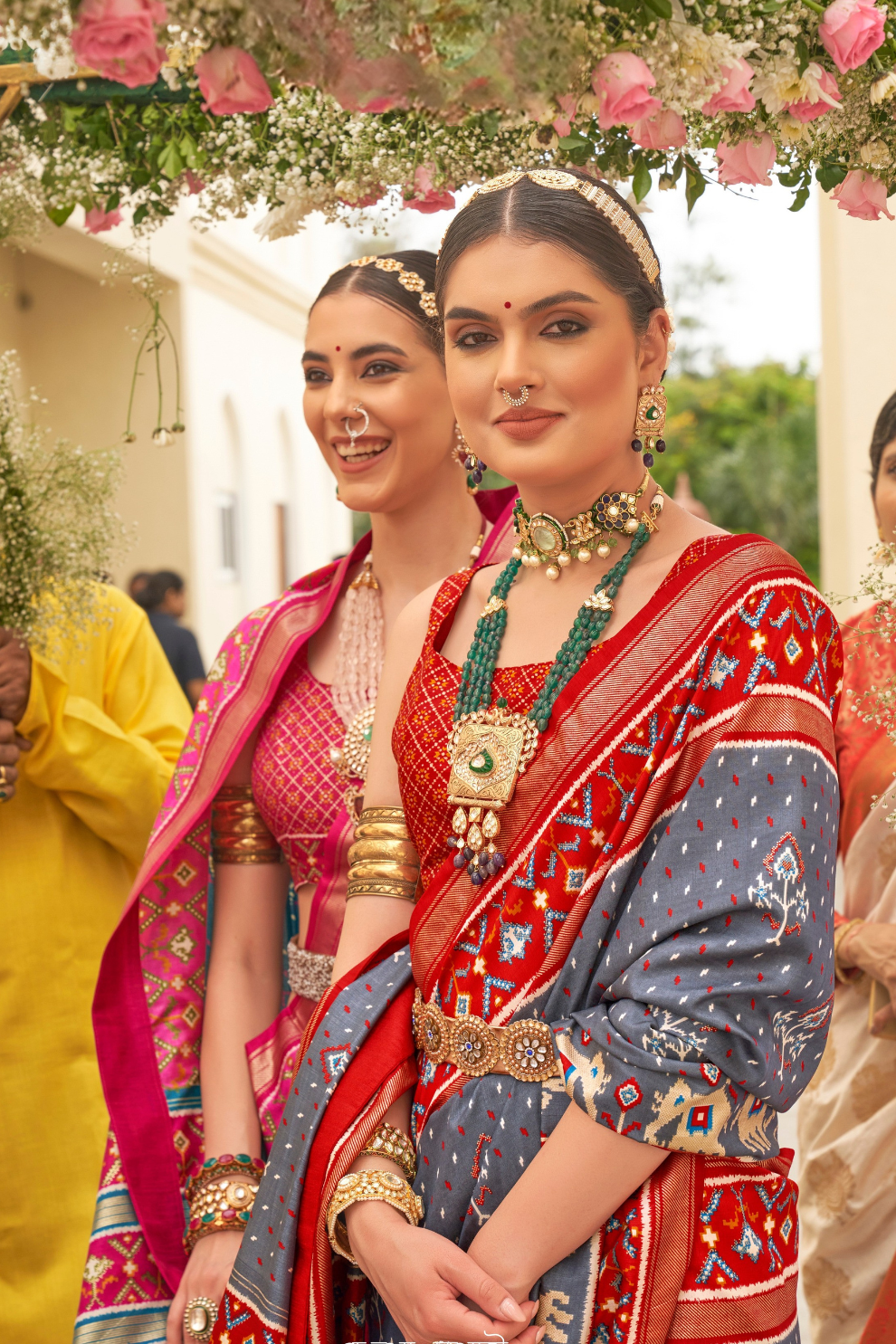 Traditional Patola Silk Saree for Weddings with Matching Blouse