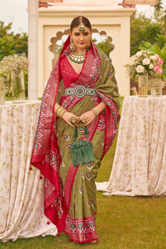 Elegant Patola Printed Art Silk Saree for Festive Wear