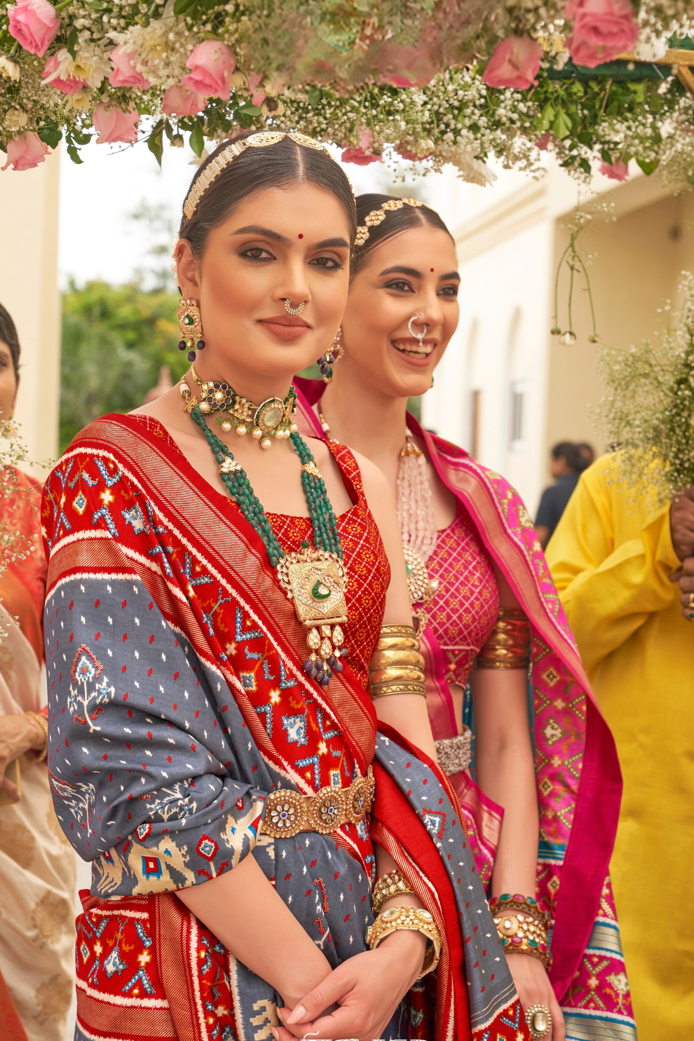 Traditional Patola Silk Saree for Weddings with Matching Blouse