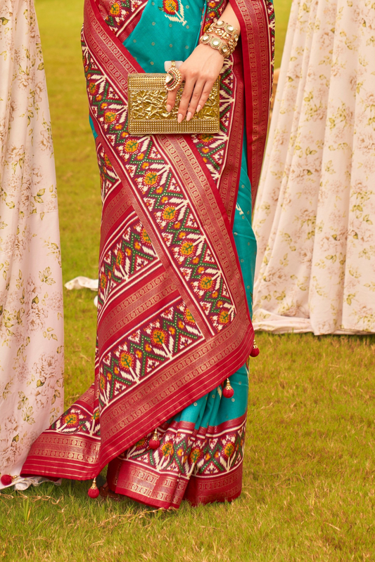 Elegant Patola Printed Art Silk Saree for Festive Wear