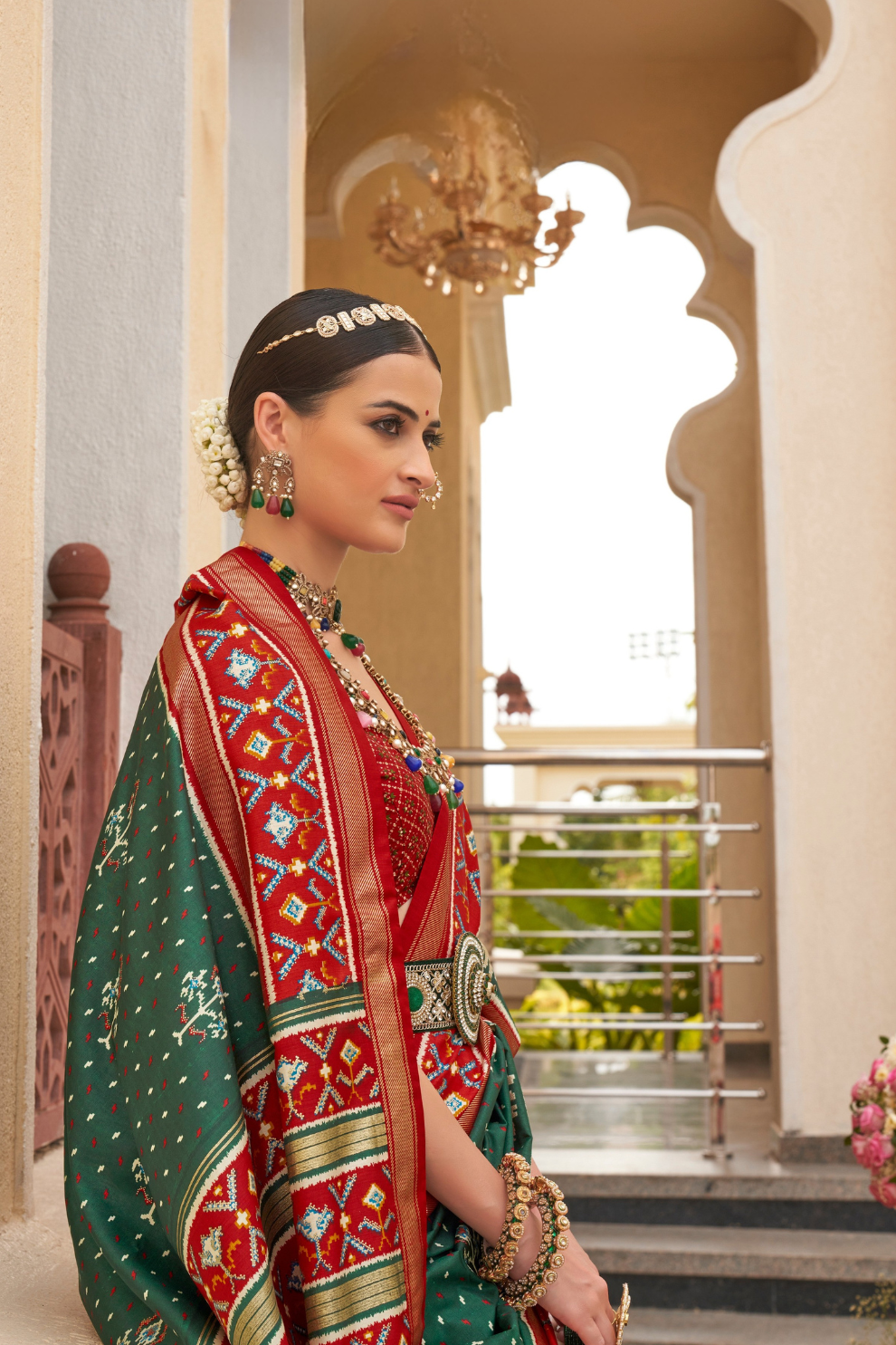 Traditional Patola Silk Saree for Weddings with Matching Blouse