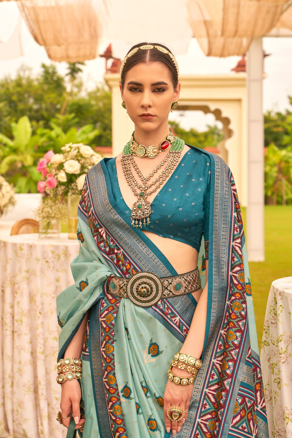 Elegant Patola Printed Art Silk Saree for Festive Wear