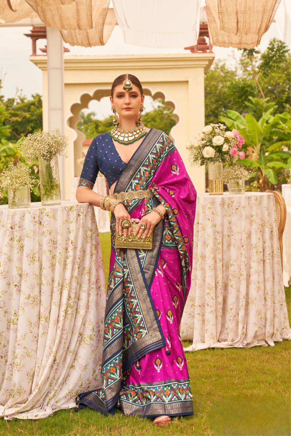 Elegant Patola Printed Art Silk Saree for Festive Wear