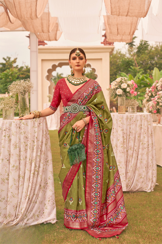 Elegant Patola Printed Art Silk Saree for Festive Wear