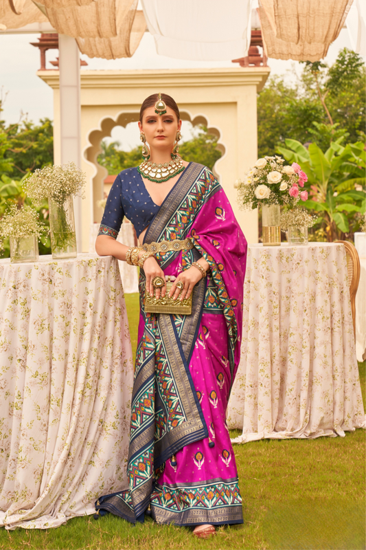 Elegant Patola Printed Art Silk Saree for Festive Wear
