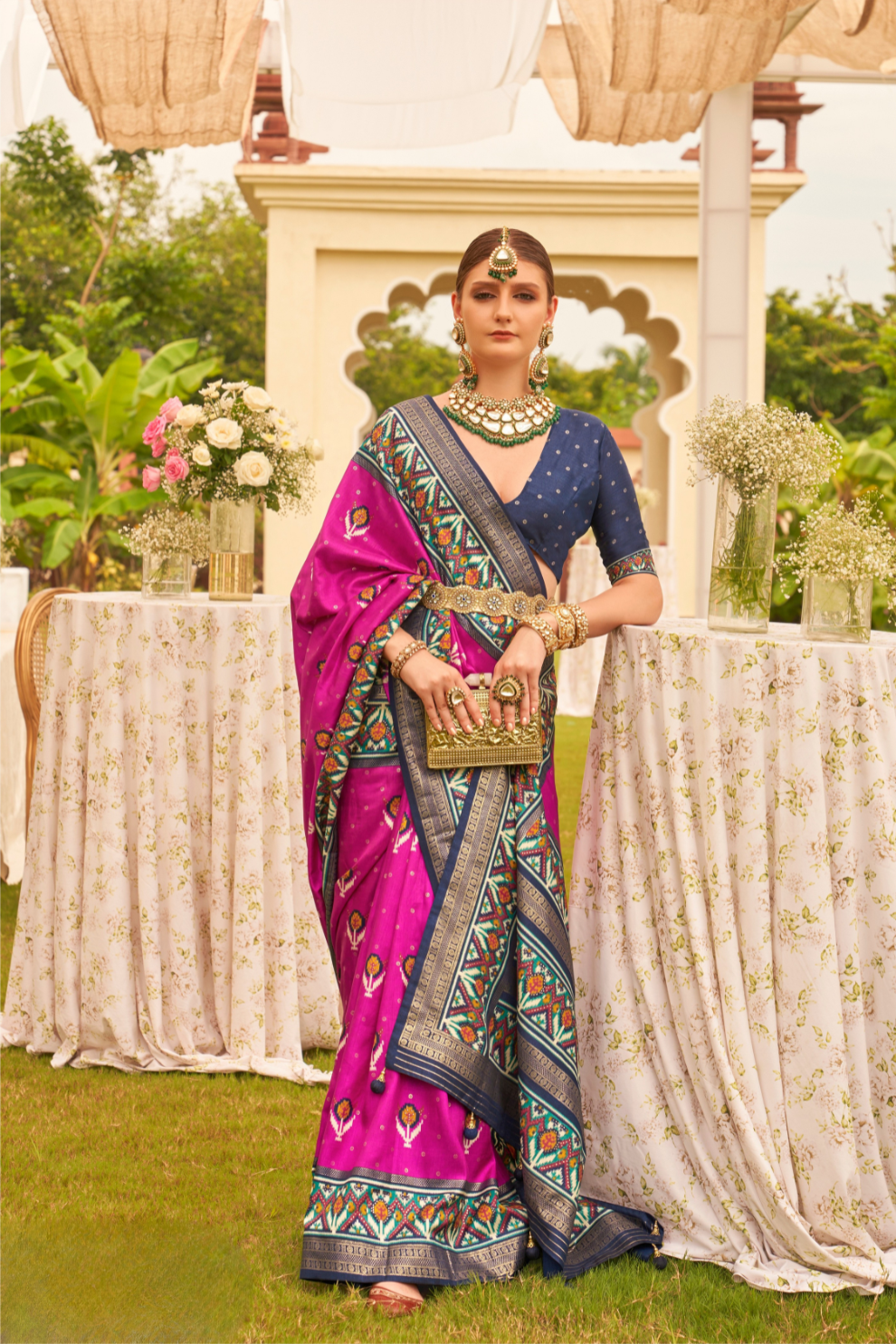 Elegant Patola Printed Art Silk Saree for Festive Wear