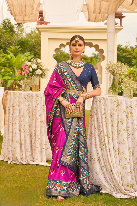 Elegant Patola Printed Art Silk Saree for Festive Wear