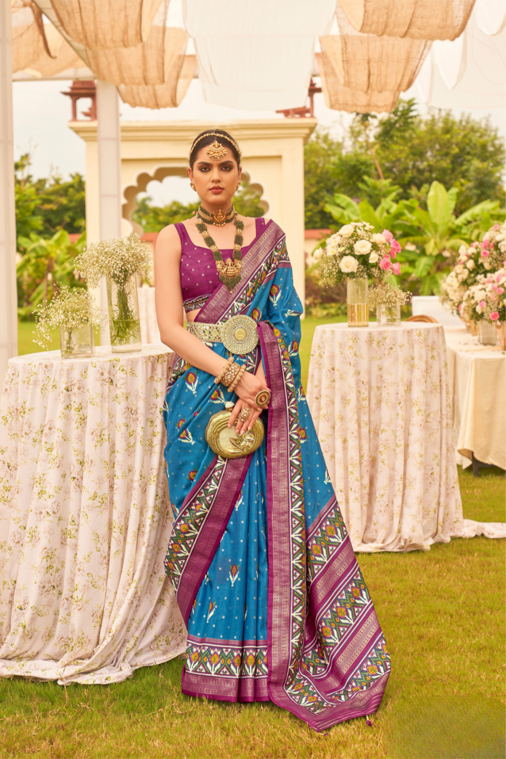 Elegant Patola Printed Art Silk Saree for Festive Wear