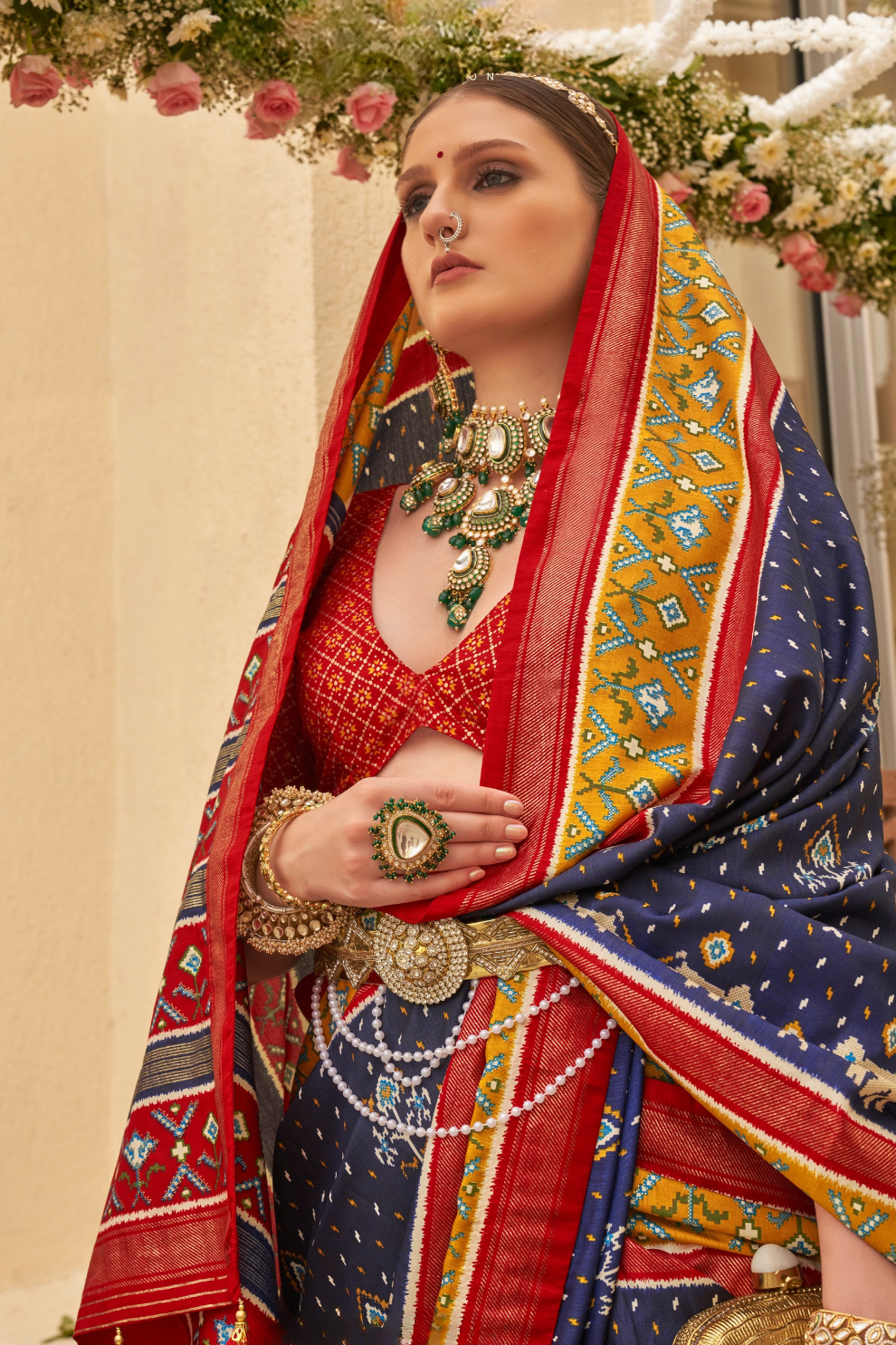 Traditional Patola Silk Saree for Weddings with Matching Blouse