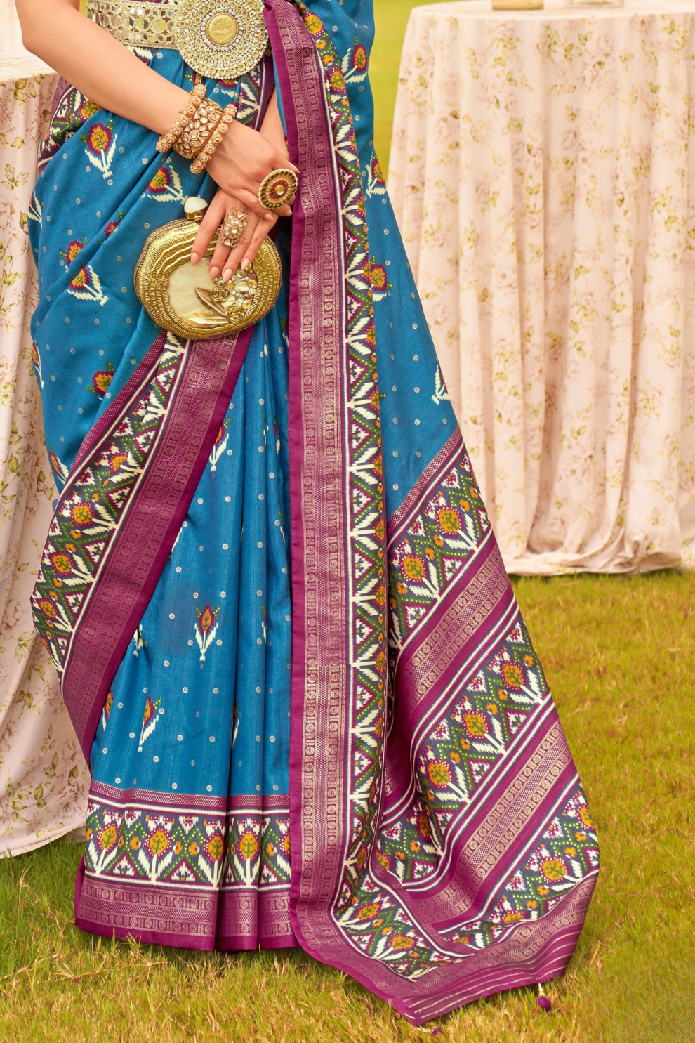 Elegant Patola Printed Art Silk Saree for Festive Wear