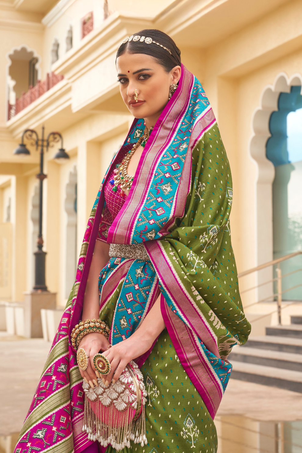 Traditional Patola Silk Saree for Weddings with Matching Blouse