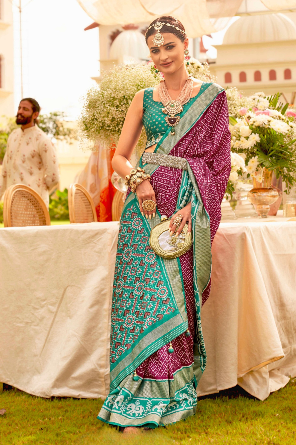 Premium Mercerized Silk Saree with Patola Motifs