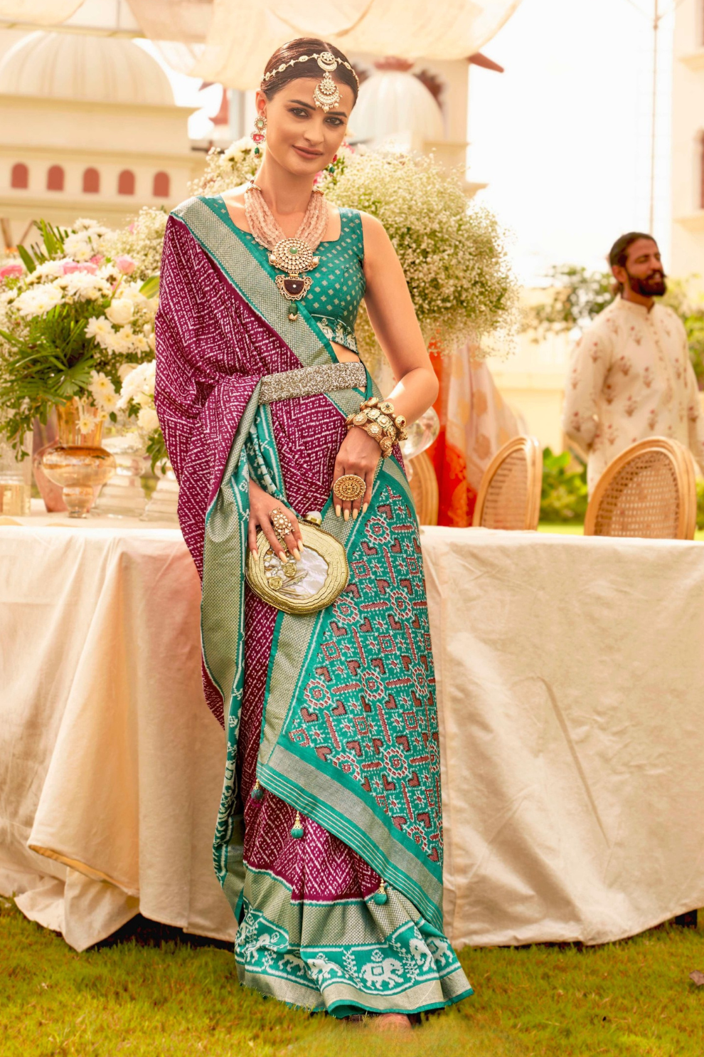 Premium Mercerized Silk Saree with Patola Motifs