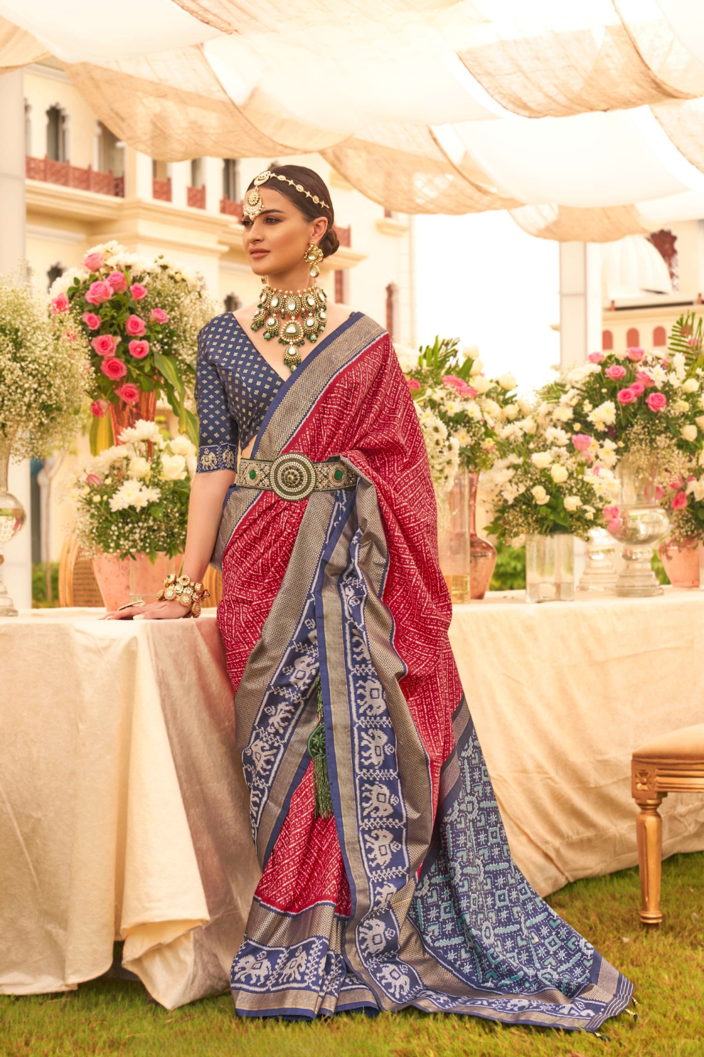 Premium Mercerized Silk Saree with Patola Motifs
