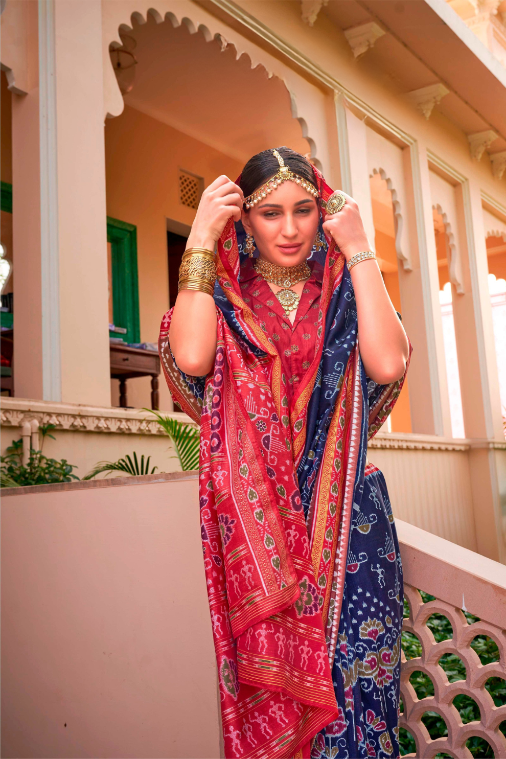 Mercerized Sigma Silk Saree with Traditional Classic and Aqua Finish - LaVante Fashion