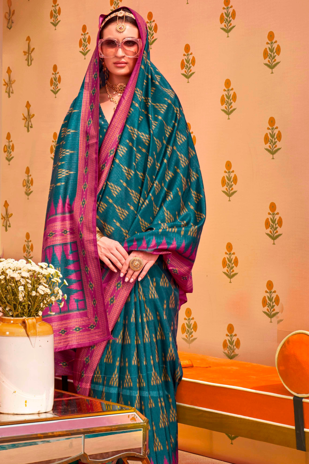 Mercerized Sigma Silk Saree with Classic Traditional Design