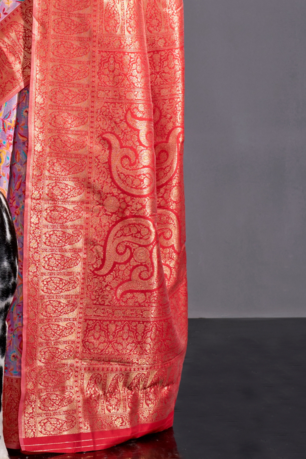 Woven Banarasi Silk Blend Saree with Traditional Motifs
