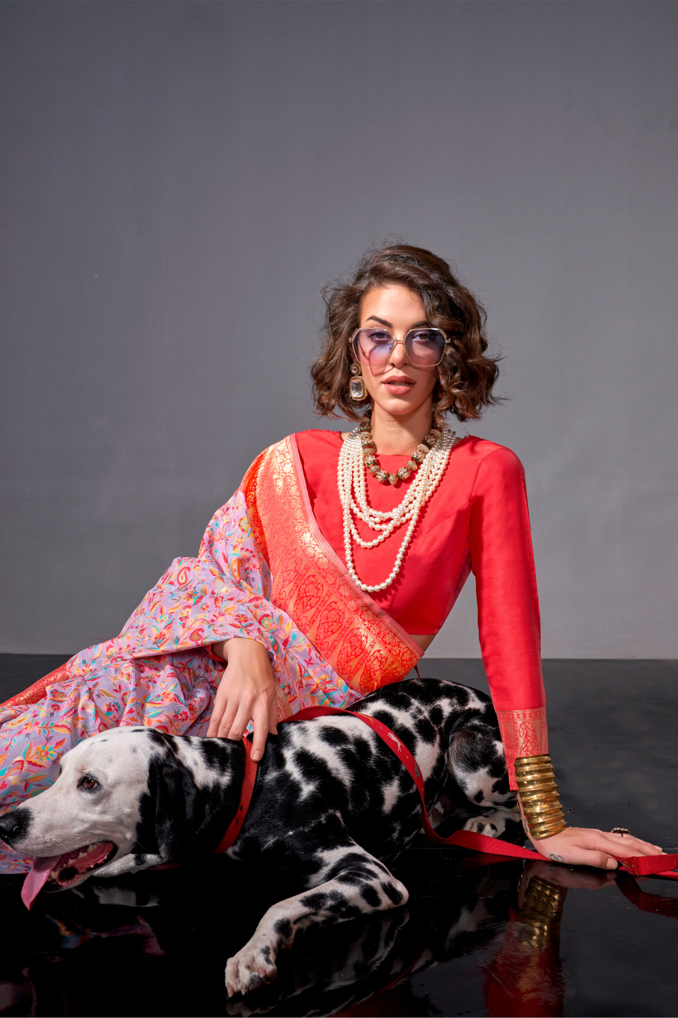 Woven Banarasi Silk Blend Saree with Traditional Motifs