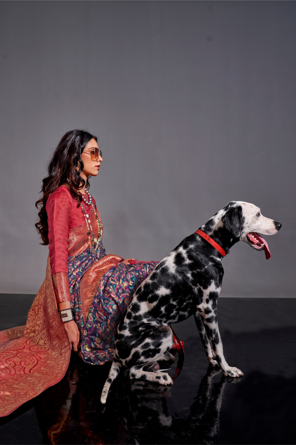 Woven Banarasi Silk Blend Saree with Traditional Motifs