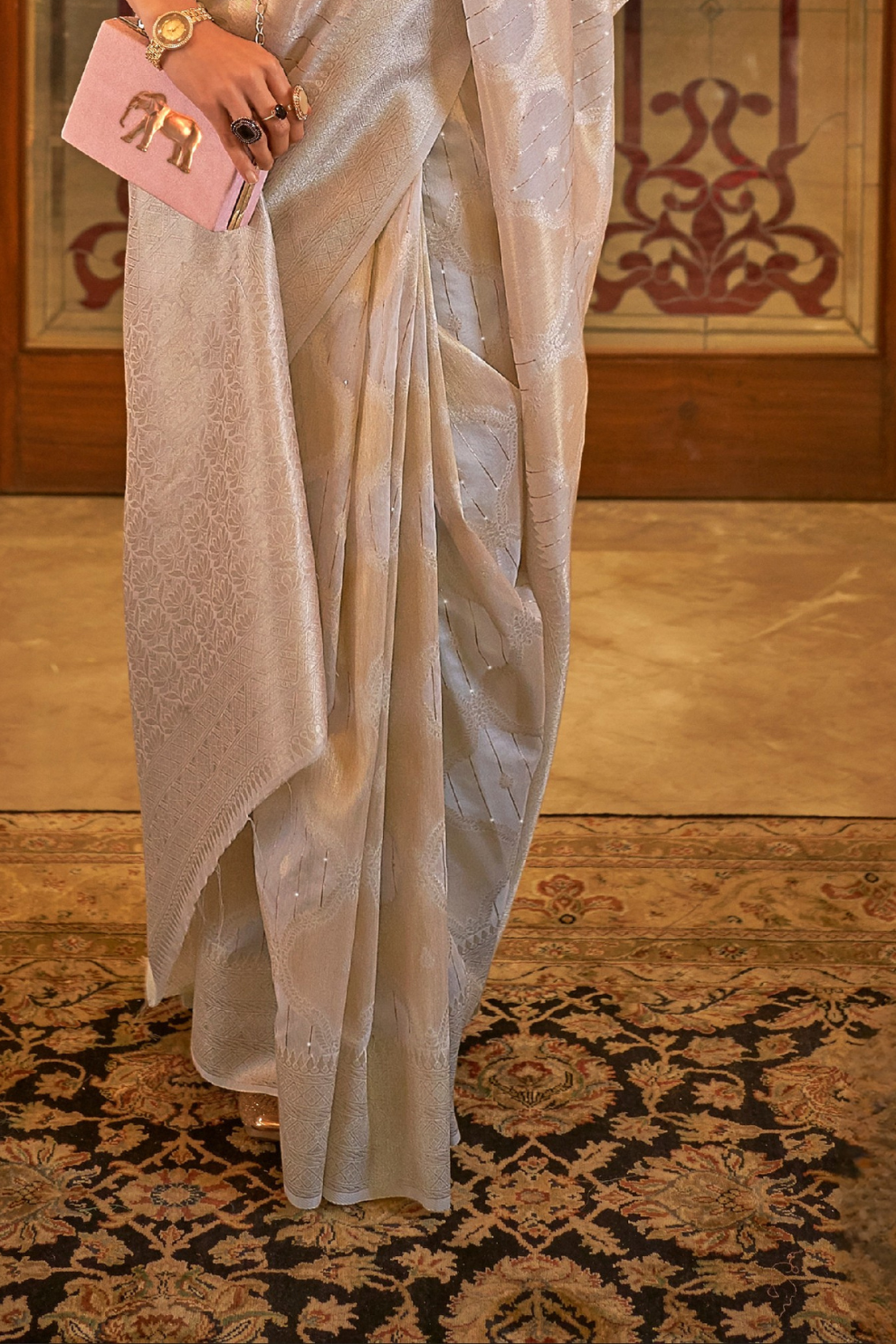 Elegant Pink Modal Silk Saree with Subtle Weaving