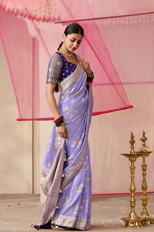 Banarasi Dola Silk Saree with Brocade Blouse Elegance