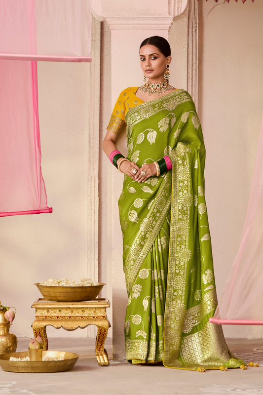 Banarasi Dola Silk Saree with Brocade Blouse Elegance