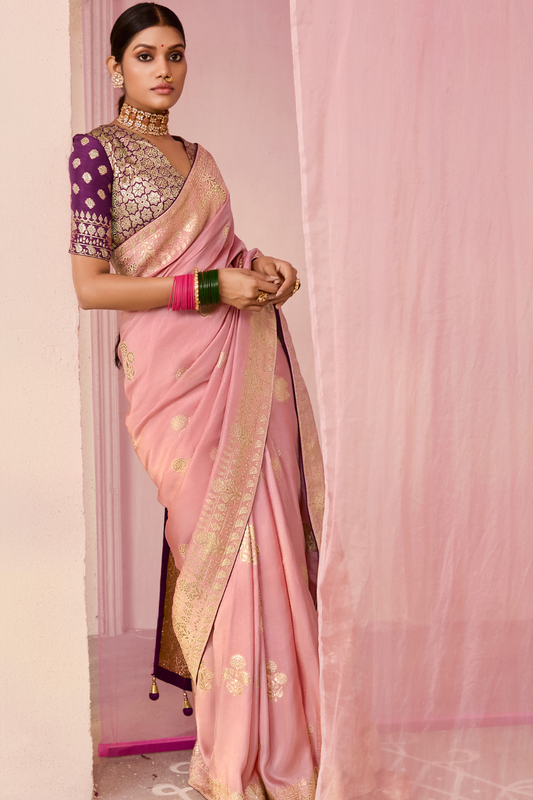 Banarasi Dola Silk Saree with Brocade Blouse Elegance