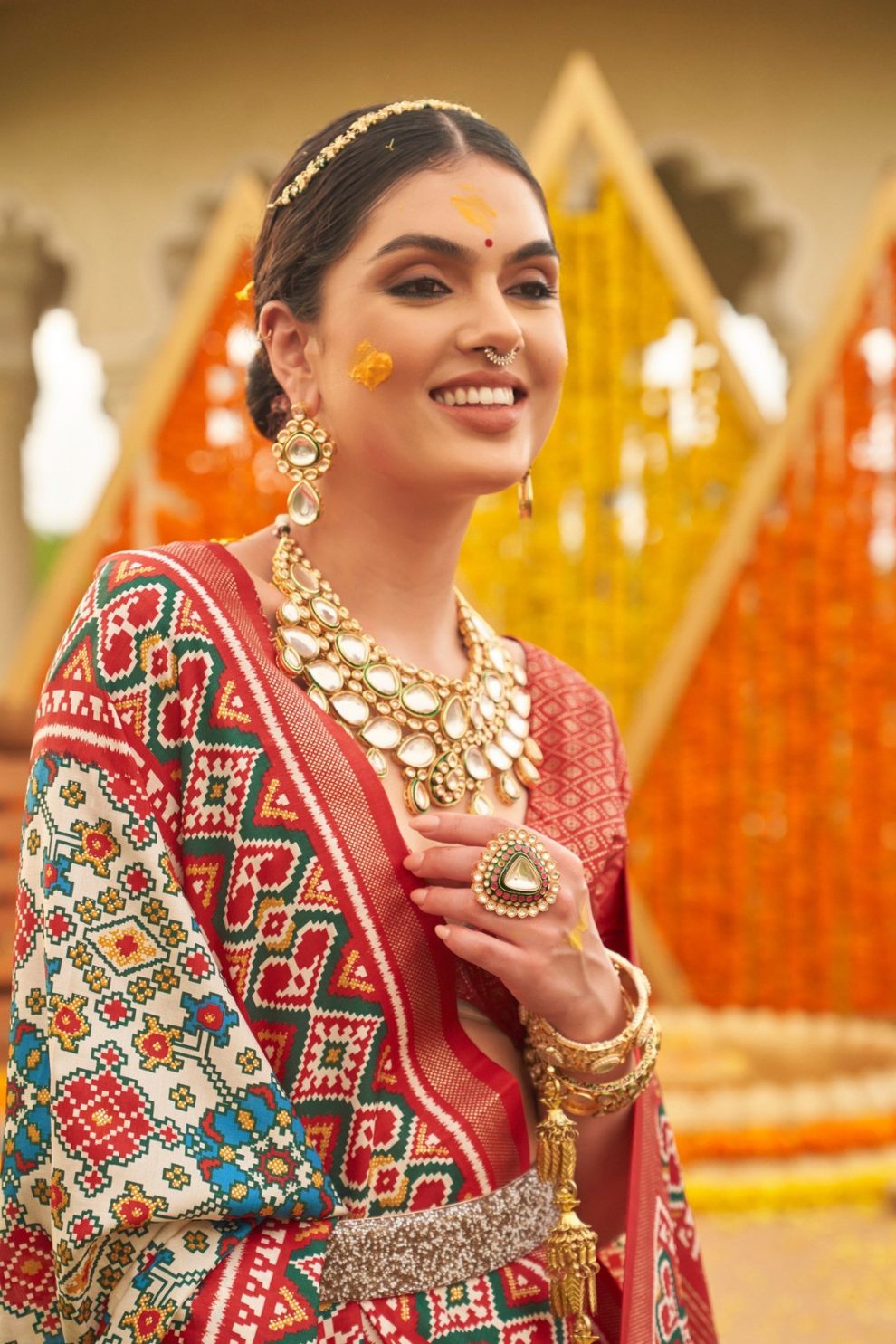 Elegant Traditional Silk Saree with Patola Print