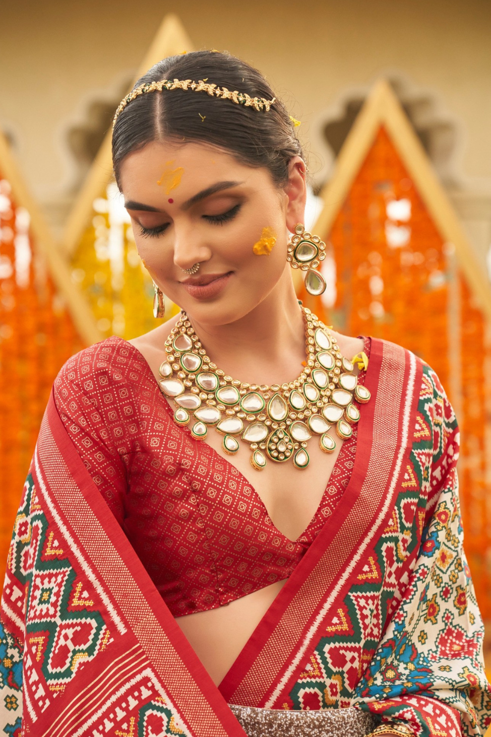 Elegant Traditional Silk Saree with Patola Print