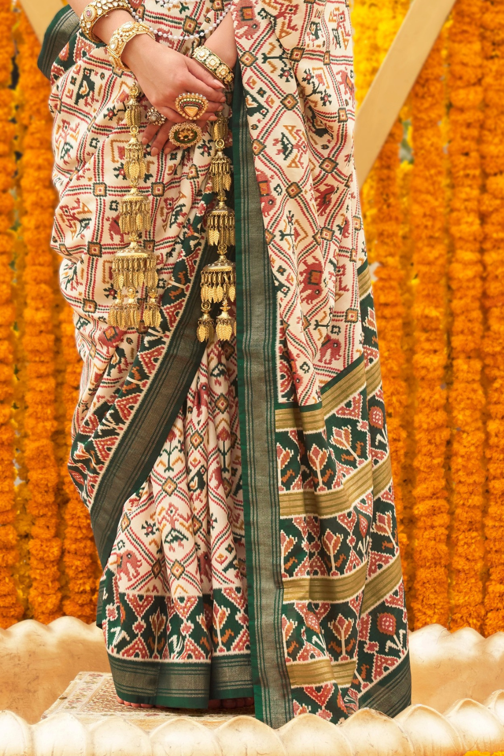 Elegant Traditional Silk Saree with Patola Print