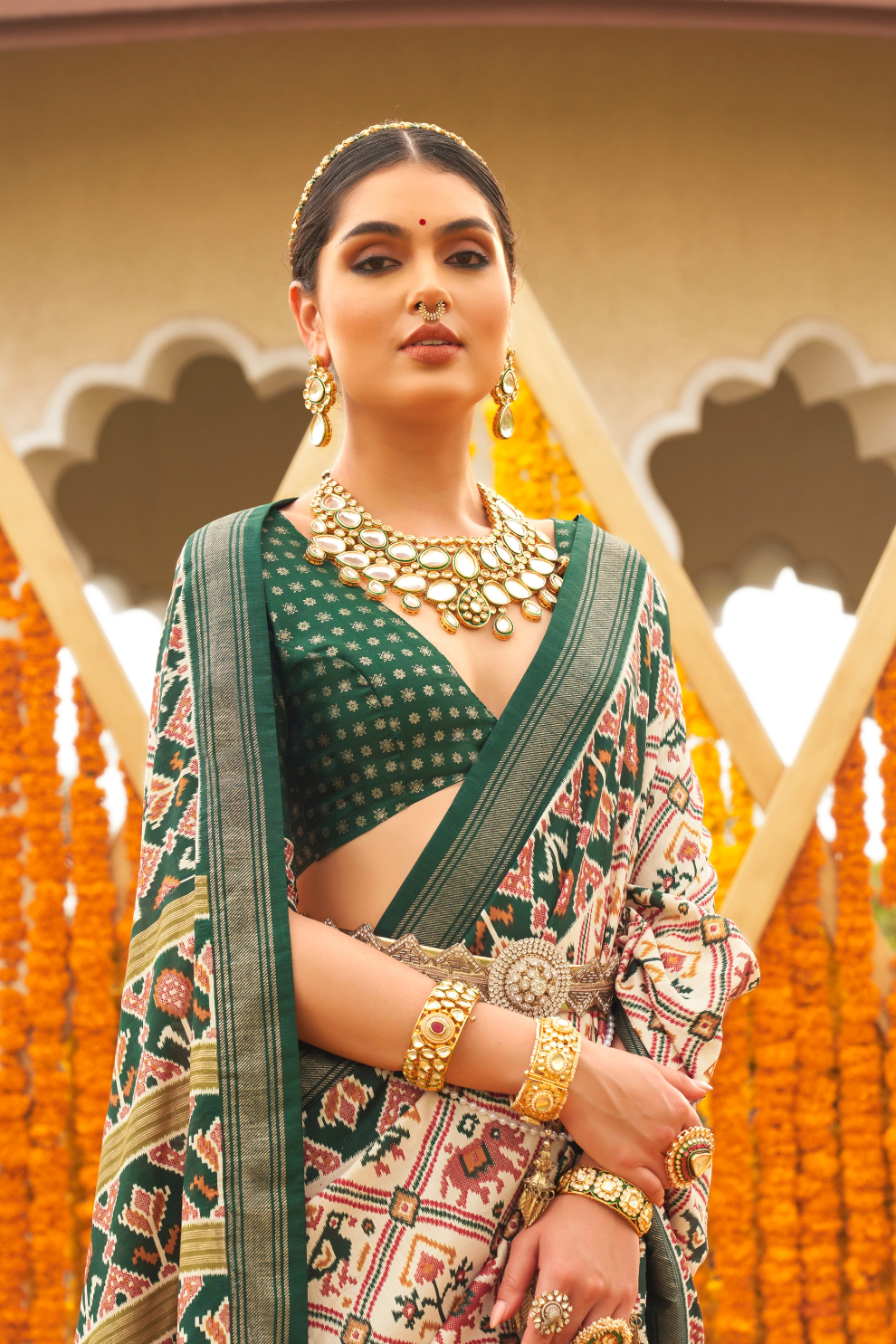 Elegant Traditional Silk Saree with Patola Print