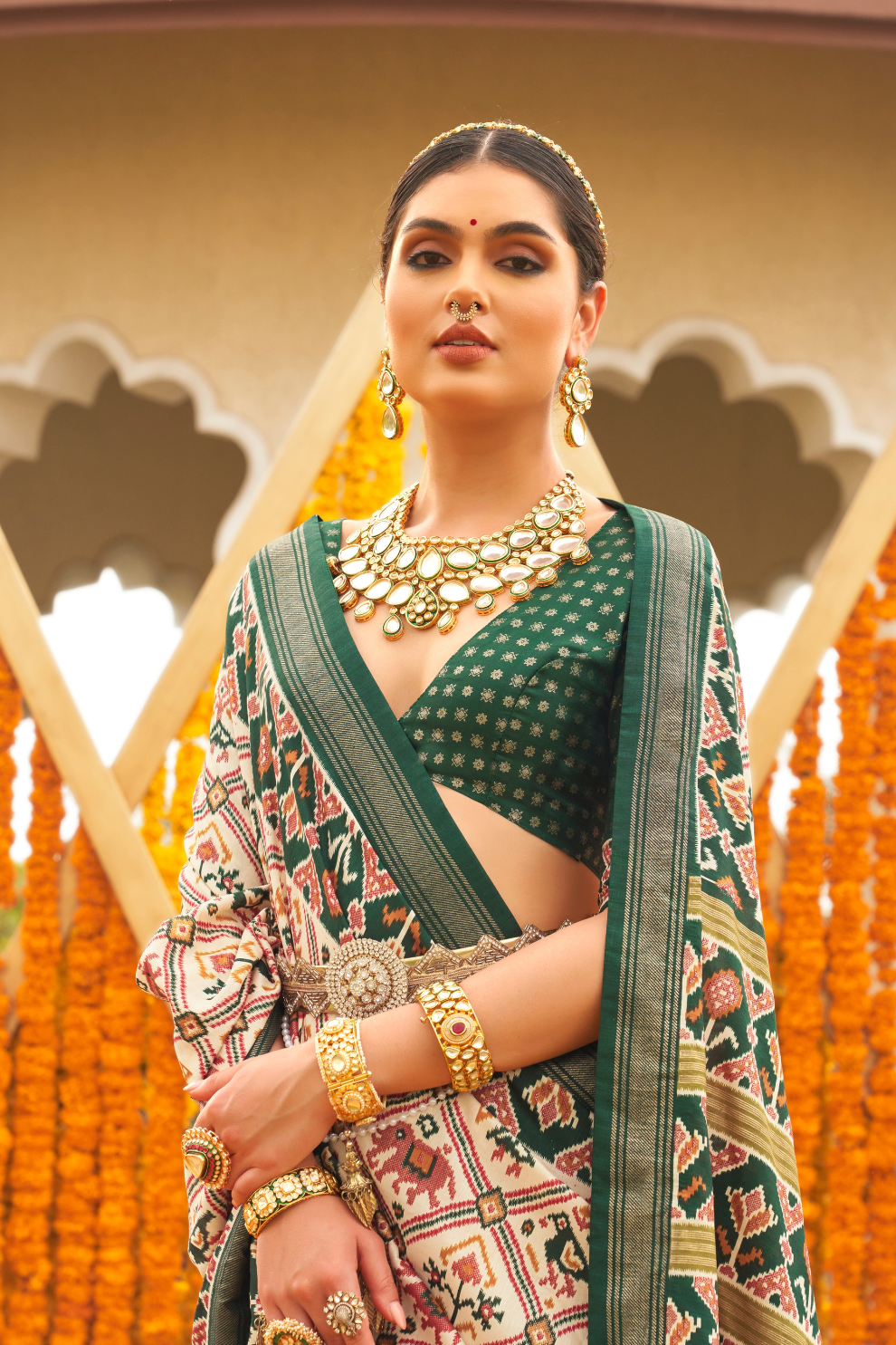 Elegant Traditional Silk Saree with Patola Print