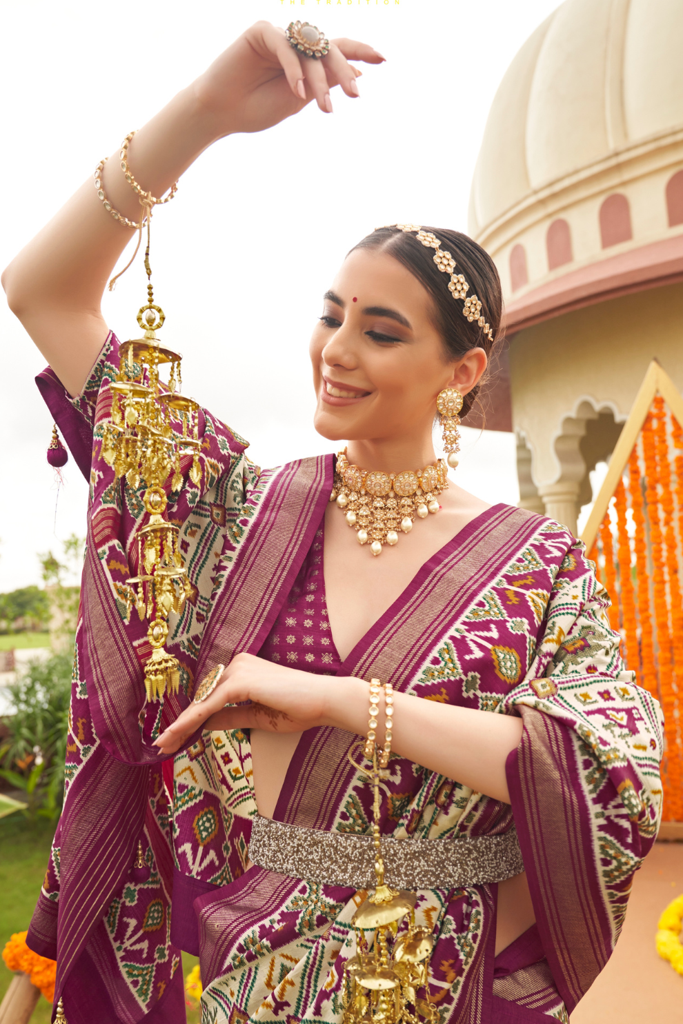 Elegant Traditional Silk Saree with Patola Print