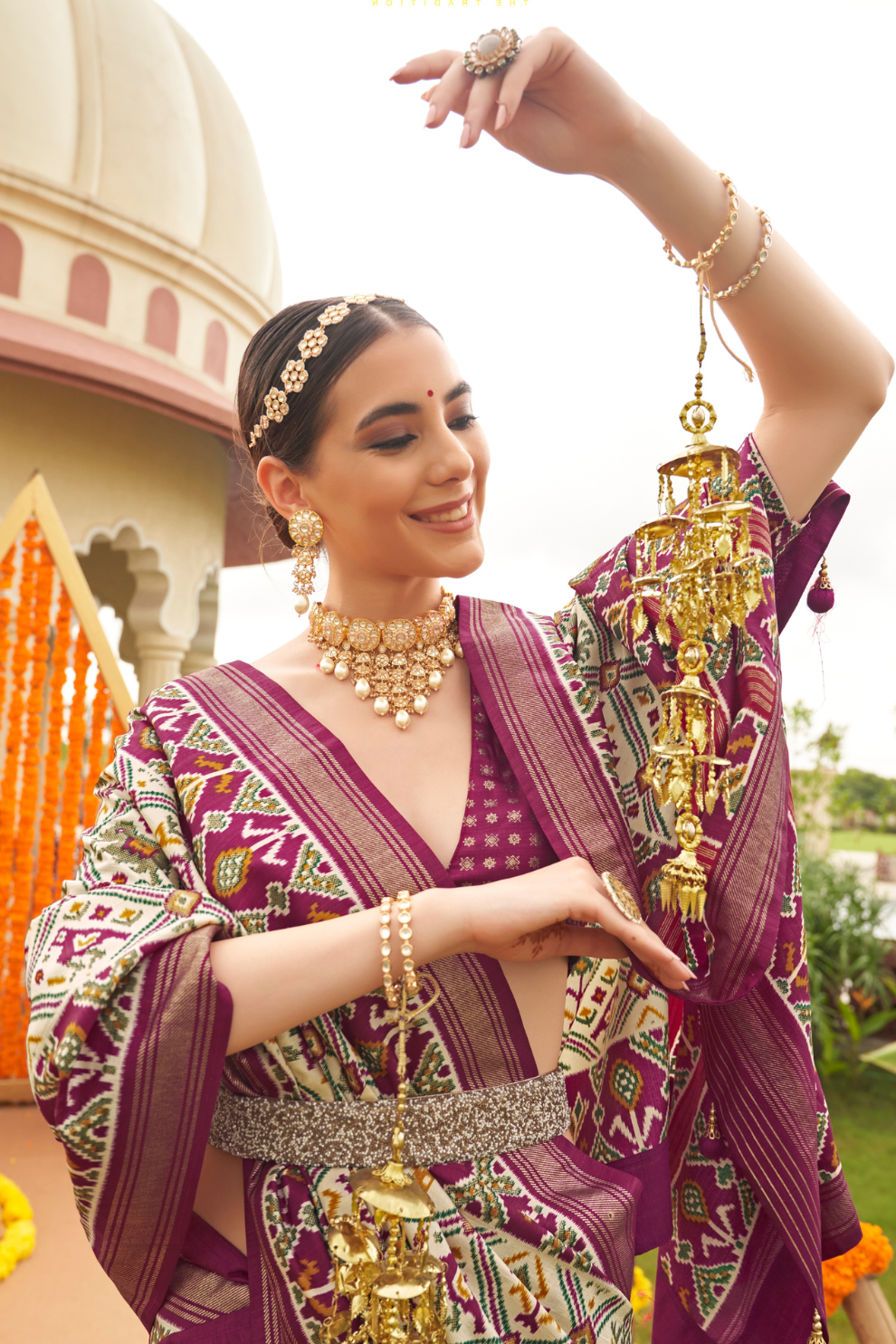 Elegant Traditional Silk Saree with Patola Print