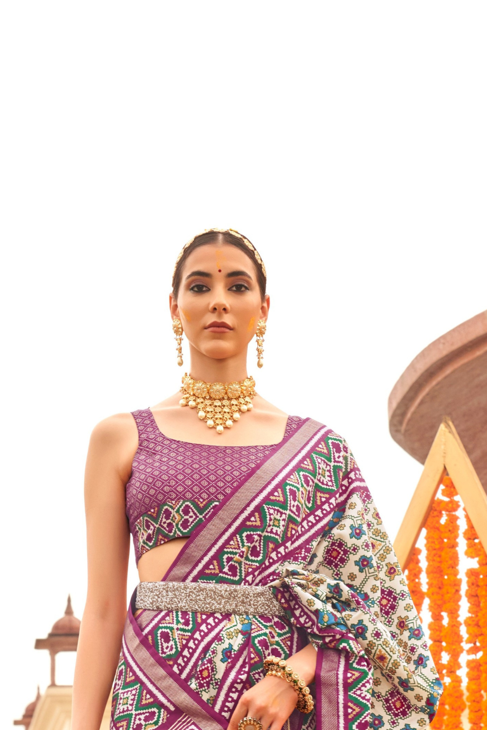 Elegant Traditional Silk Saree with Patola Print