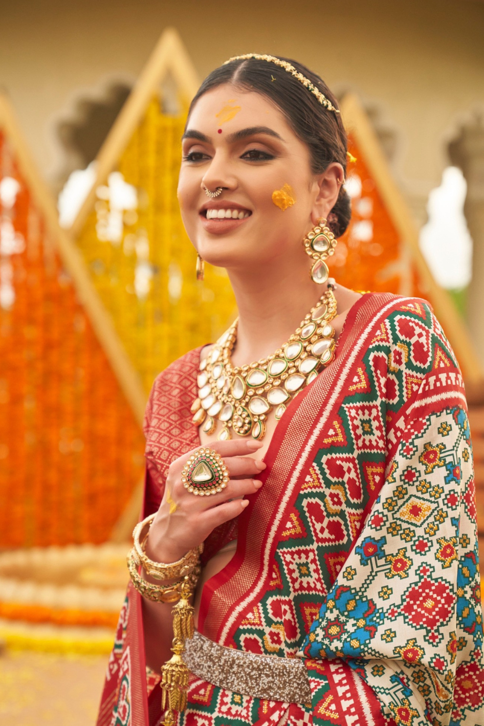 Elegant Traditional Silk Saree with Patola Print