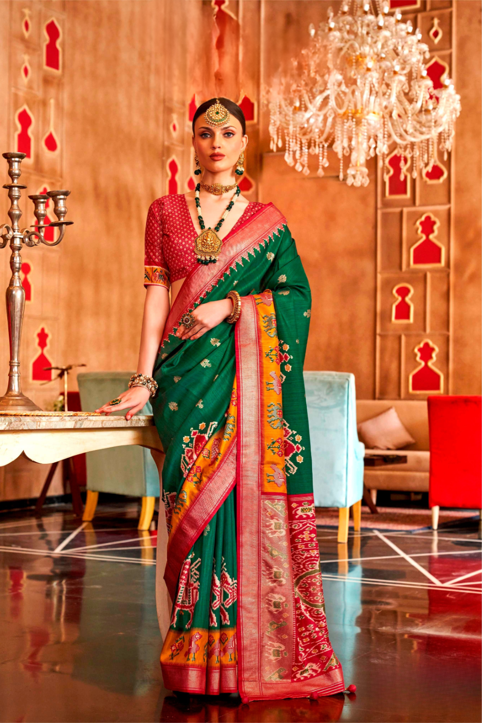 Regal Peshwai Paithani Silk Saree with Traditional Zari Weave