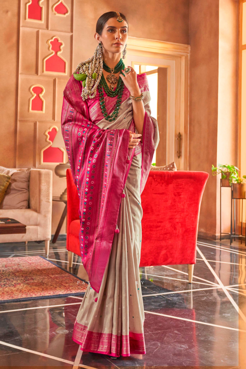 Regal Peshwai Paithani Silk Saree with Traditional Zari Weave