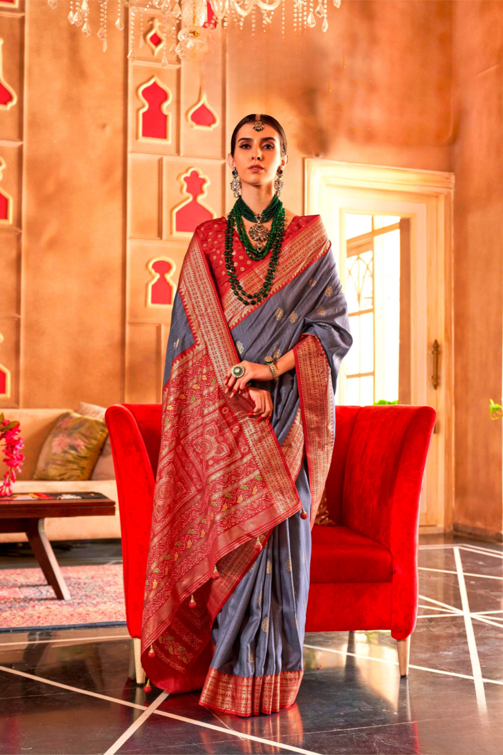 Regal Peshwai Paithani Silk Saree with Traditional Zari Weave
